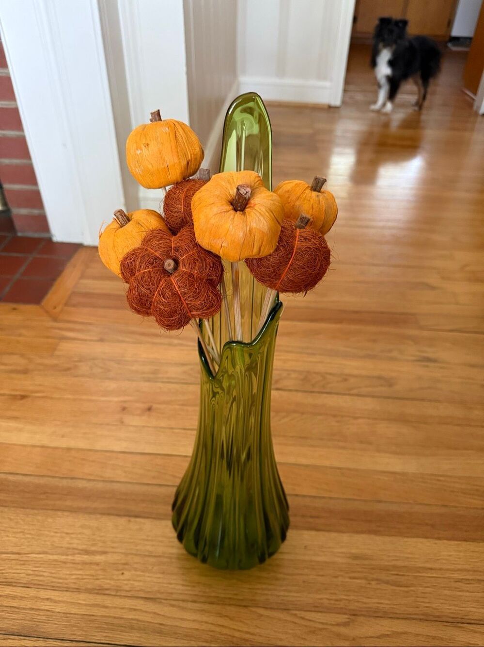 Vintage Style Pumpkin Picks Halloween Decor Fall Vase 1970s Style